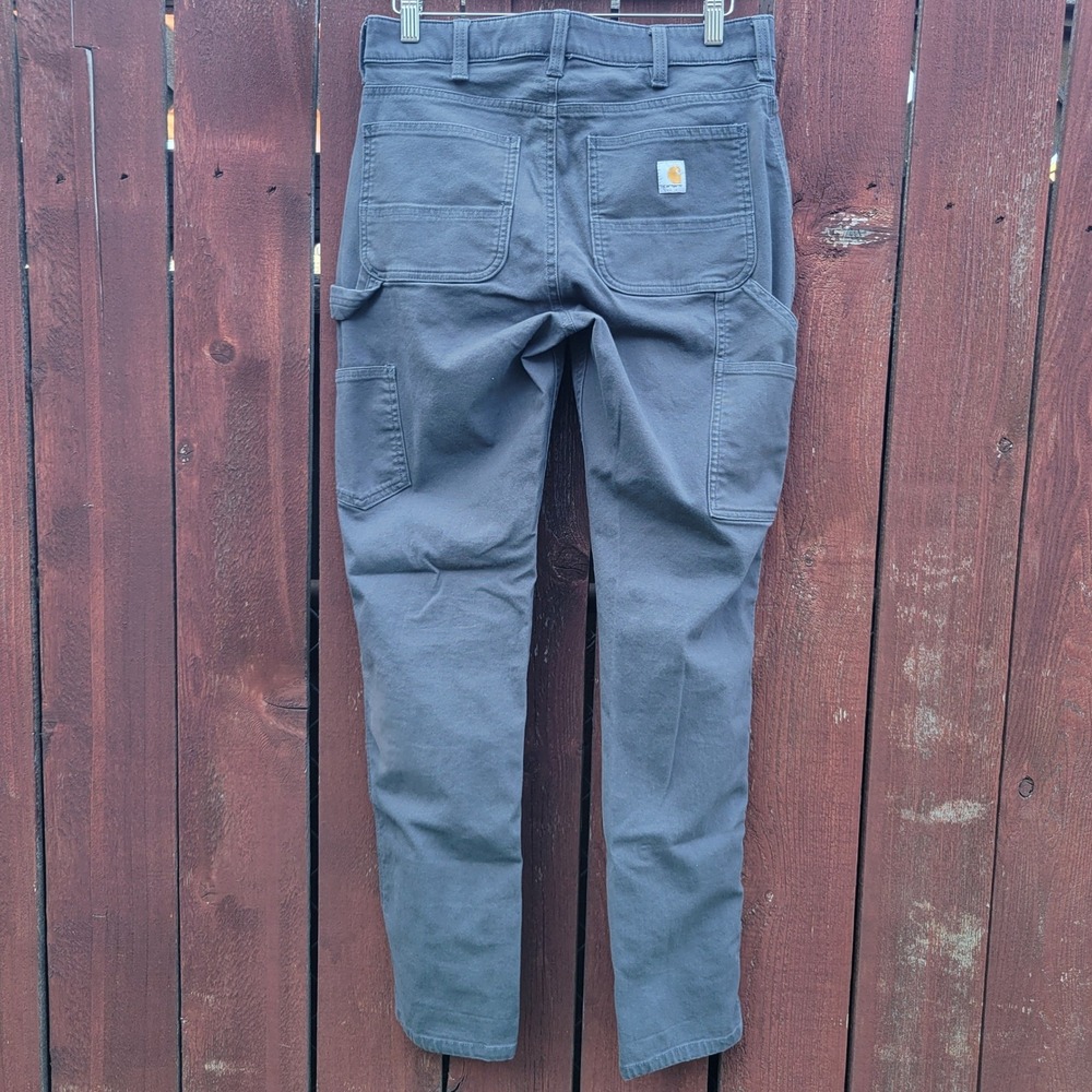 Carhartt Rugged Flex Relaxed Fit Canvas Work Pants Gray Sz 6 Reg Utility Outdoor - Picture 2 of 12